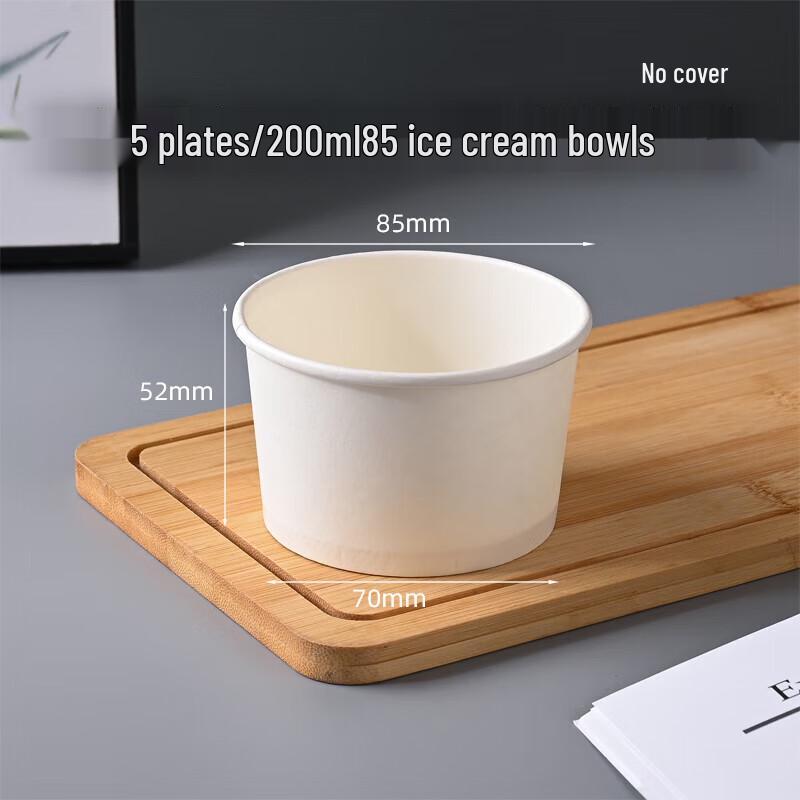 White Disposable Ice Cream & Snack Paper Bowls