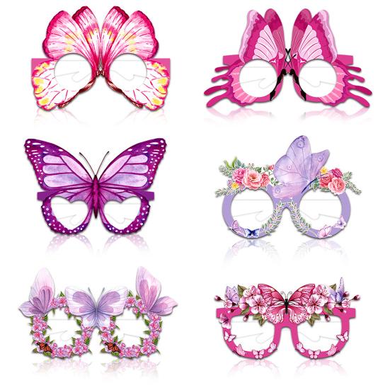 Butterfly Paper Glasses Spring Party Favors Birthday Party Eyeglasses Photo Booth Props for Kids Adults Holiday Supplies