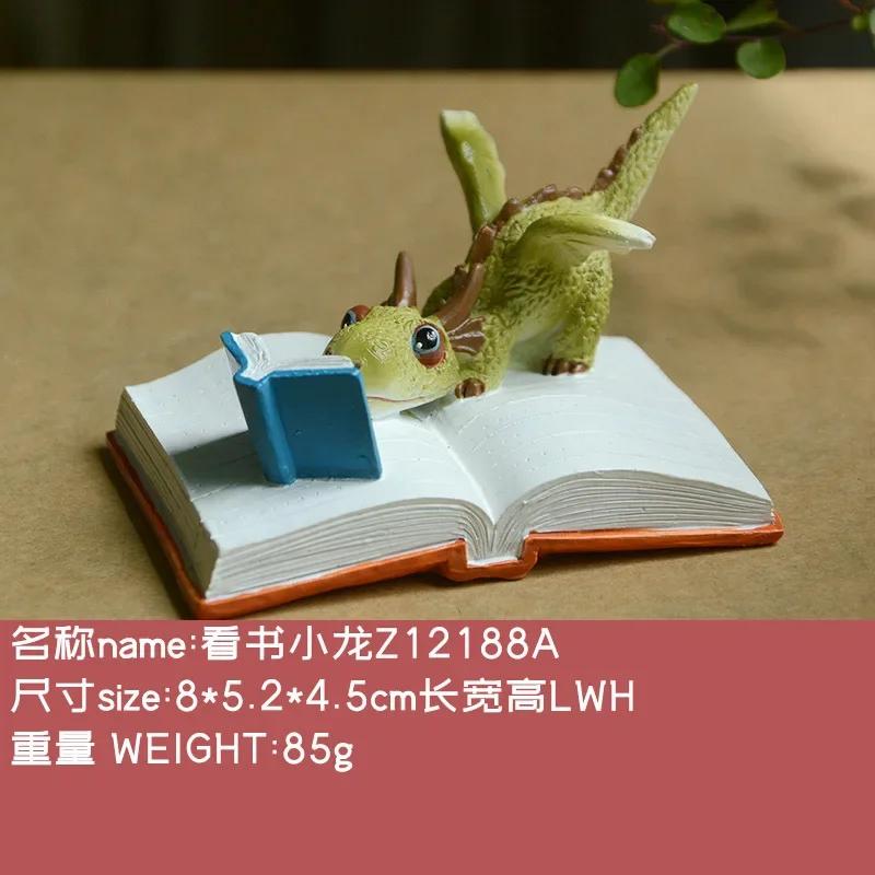 Resin Simulation Magic Animal Dragon Dinosaur Miniature Fairy Garden Terrarium Bonsai Decor Dragon Figurine
