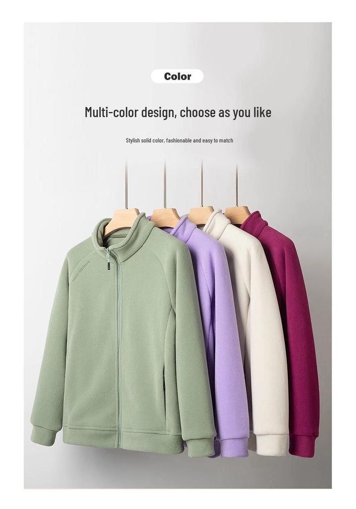 Women's Fleece Casual Jacket - Plush, Thickened Warm Top for Autumn & Winter