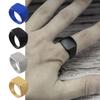 Men Ring Stainless Steel Simple Style Black Golden Silver Color Square Ring Charm Hiphop Male Jewelry Party Gift