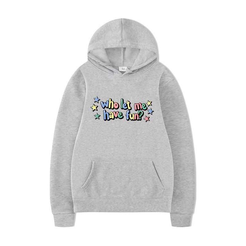Who Let Me Hoodies Print Fashion Sweatshirt Casual Oversize Unisex Autumn Winter Fleece Streetwear Tops Male Sudaderas