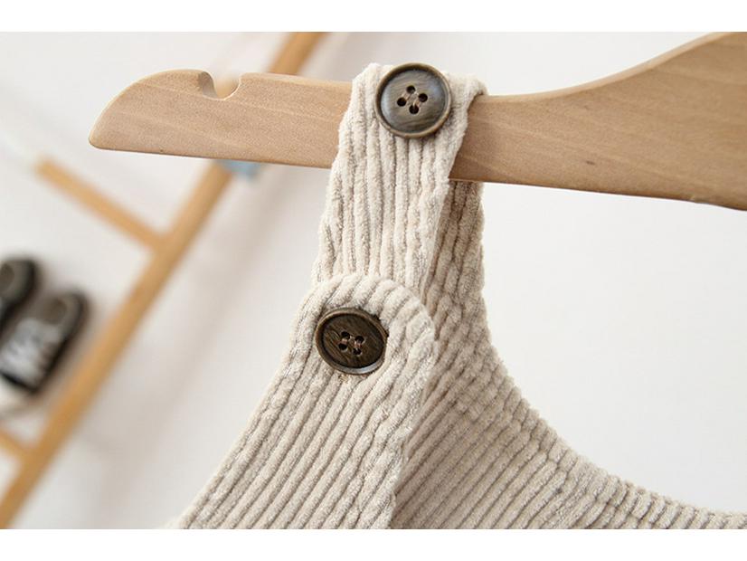 2025 Winter Koreanischer Stil Baby Cord Latzhose mit Druckknöpfen und Samtfutter für 0-3 Jahre