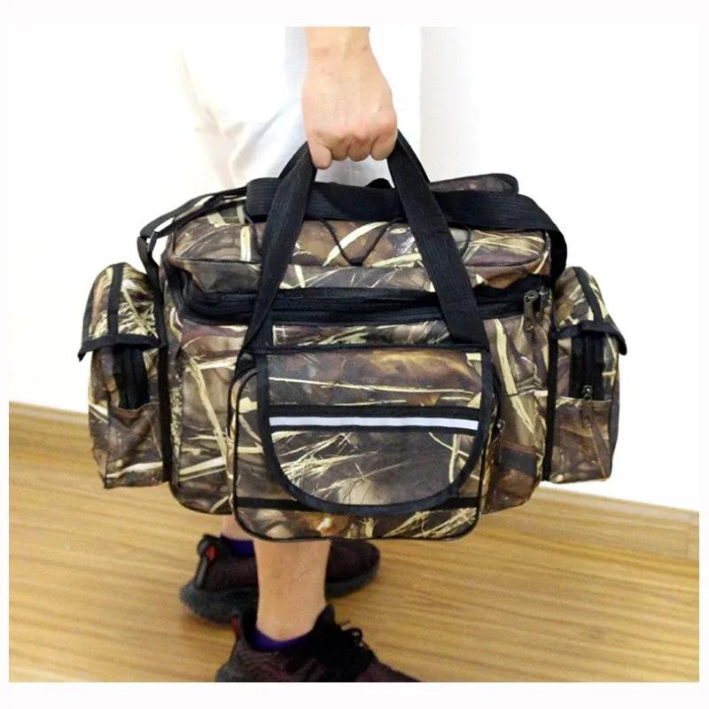 Large Capacity Fishing Gear Bag, Waterproof Fishing Gear Storage Bag, Outdoor Travel Shoulder Bag, Cross Bag Fishing Equipment