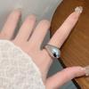 Minimalist Irregular Geometric Smooth Surface Teardrop-shaped Stainless Steel Opening Rings for Women Temperament Finger Jewelry