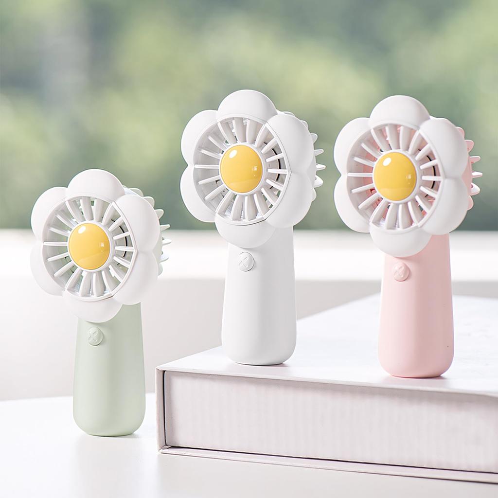 TENKUNOKOTORI Handheld Cute Mini Floral Fan Speed Instant 3 Hours of Use with 1 Hour 43cm Cord for Easy Carrying and Charging Fan, Design, Portable,