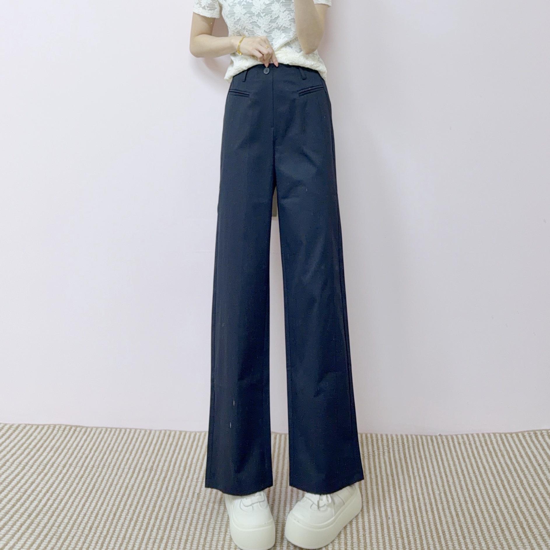 

2026 Spring/Summer High-Waisted Soft Solid Color Korean Style Wide-Leg Slimming Pants 27 (Weight: 85-100 jin) темно-синий