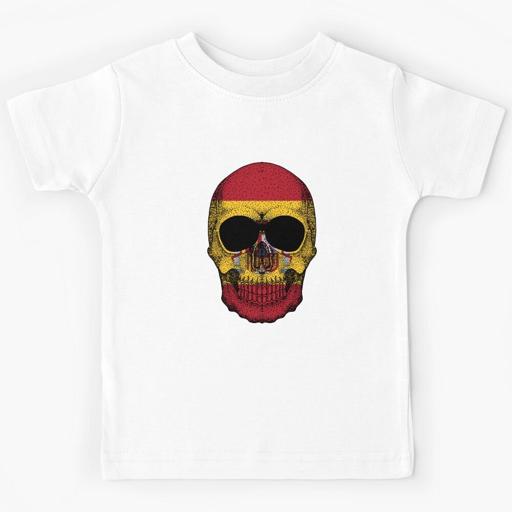 Skull Spain Flag Kids T-Shirt 130