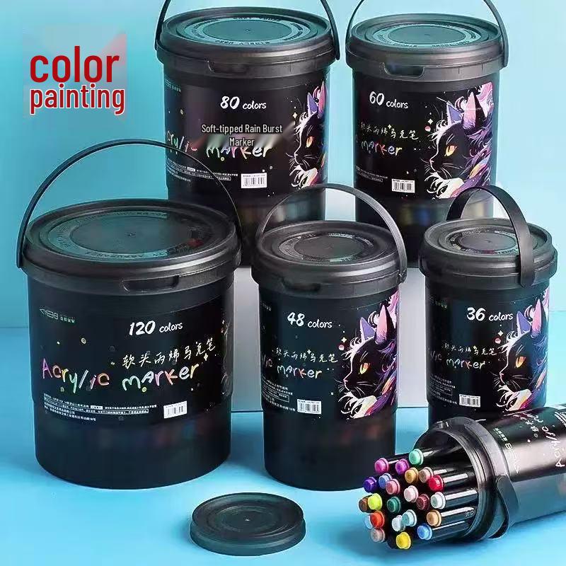 Pennarelli Acrilici Impermeabili - 48/60 Colori per Arte, Graffiti e Disegno - Ideali per Bambini e Studenti