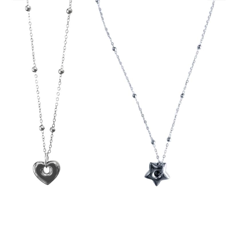 Modern Heart Pendant Jewelry Adjustable Bead Chain Necklace Fashion Pendant Necklace Star Neck Jewelry for Daily Party