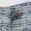 Reusable Flower Waist Button Fastener Adjustable Metal Jeans Buttons Waist Tightener Detachable Seamless Button for Pants Skirts