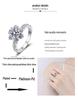 Korean Style Women's Ring: 1 Carat Moissanite Diamond On PT950 Platinum-Plated Silver