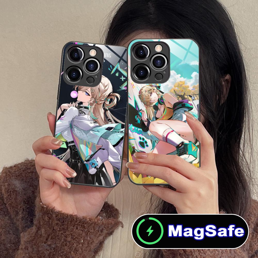 Wuthering Waves Lynae Phone Case for iPhone 17 16 15 14 13 12 11 Air Pro Max Plus Mini MagSafe Glass Colorful Cover Smartphone