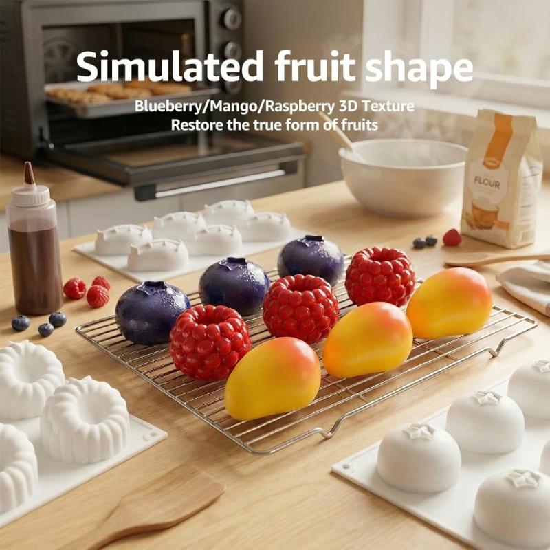 4 6 12-Cell Pistachios Design Silicone Chocolate Mold Food Grade Mousse Cake Mould Kitchen Bakeware Party Dessert Baking Tools