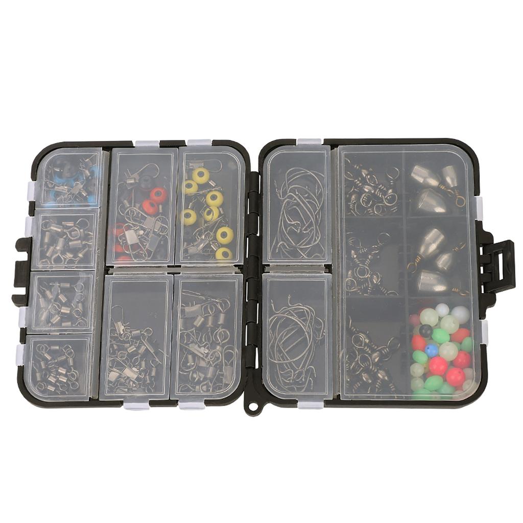 160 stücke Angeln Zubehör Kit Jig Haken Swivel Perle mit Tackle Box Kit