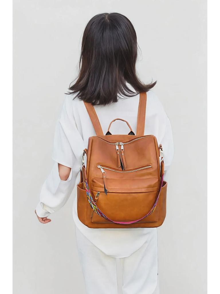 Retro PU Women's Backpack - 2022 European and American Style