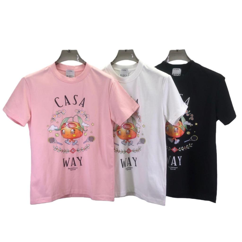 Maglia da Badminton Unisex a Manica Corta con Girocollo e Stampa a Lettere, Vestibilità Larga