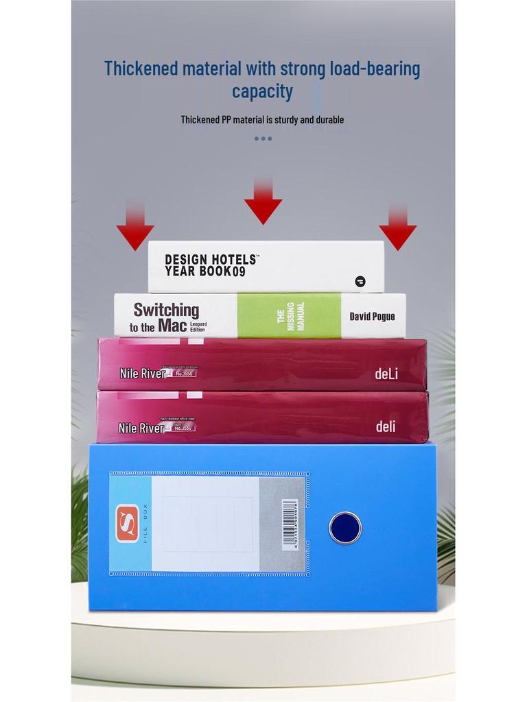 Large A4 Plastic Document Archive Box: 10x15cm, 75mm Thick, High Capacity Storage