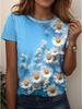 Women's T Shirt Floral Graphic Fashion Stylish Classic Short Sleeved Crew Neck Regular Tops Daily Weekend Prints Summer