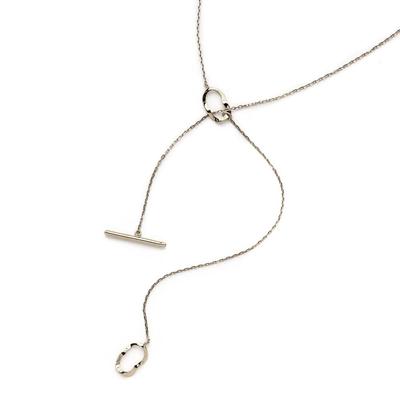 Made In Japan Lariat Necklace K18 2WAY Necklace Mantel [Melody Accessories] (OP-N287) (Silver Color)