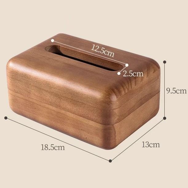 

Hill Solid Wood Desktop Tissue Box Home Walnut Magnetic Tissue Box Dining Room Storage Cylinder Home Decoration Luxury Gift New