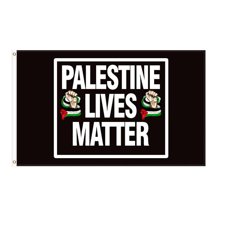 Palestinas flagga Premiumkvalitet Polyestermaterial Utomhusflagga Plastflaggstång Storleksalternativ tillgängliga Levande färger Lämplig för olika tillfällen