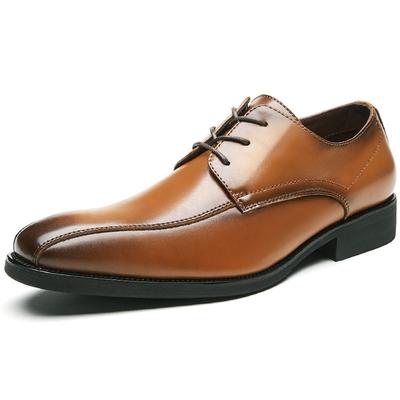 Fashion Mens Formal Derby Shoes Genuine Leather Shoes for Men 2024 Dress Shoes Wedding Shoes Business Casual Lace Up Leather Shoes
