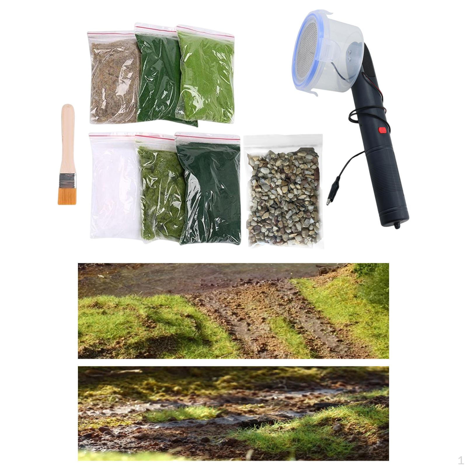 Static Grass Flocking Kits Electrostatic Machine DIY Landscape for Railway Terrain