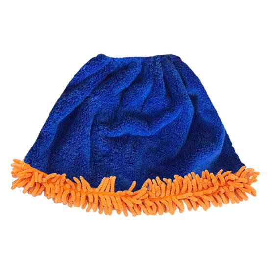 Coral Velvet Broom Cover Quick Drying High Water Absorption Elastic Closure Snap-Fit