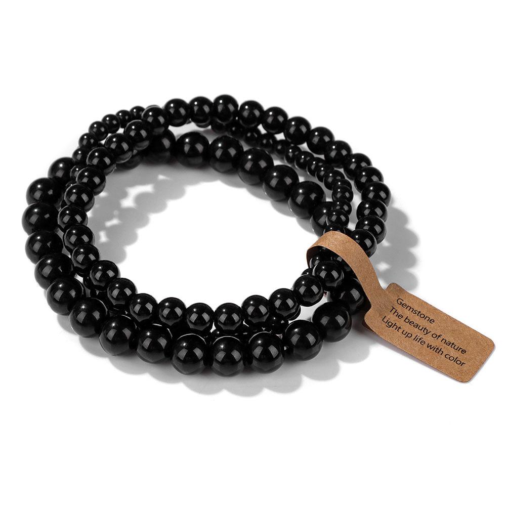 

JYL TS Bracelet Yoga Colorful Beaded Promotes Vitality & Calm glossy black3 электрические малиновый