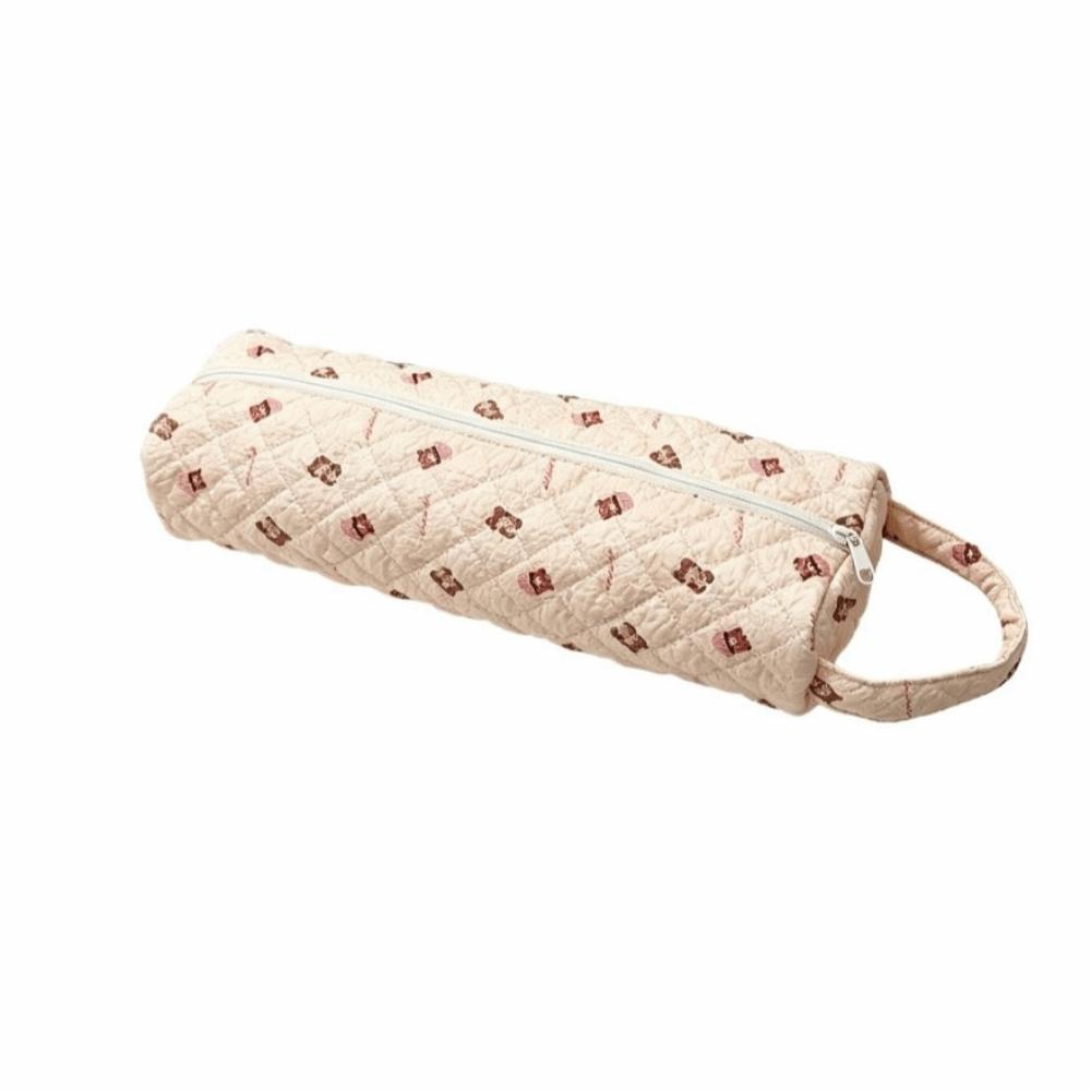 Soft Hair Dryer Storage Bag Quilting Cotton Large Capacity Curler Storage Bag Dustproof Zipper Closure Cosmetic Bag