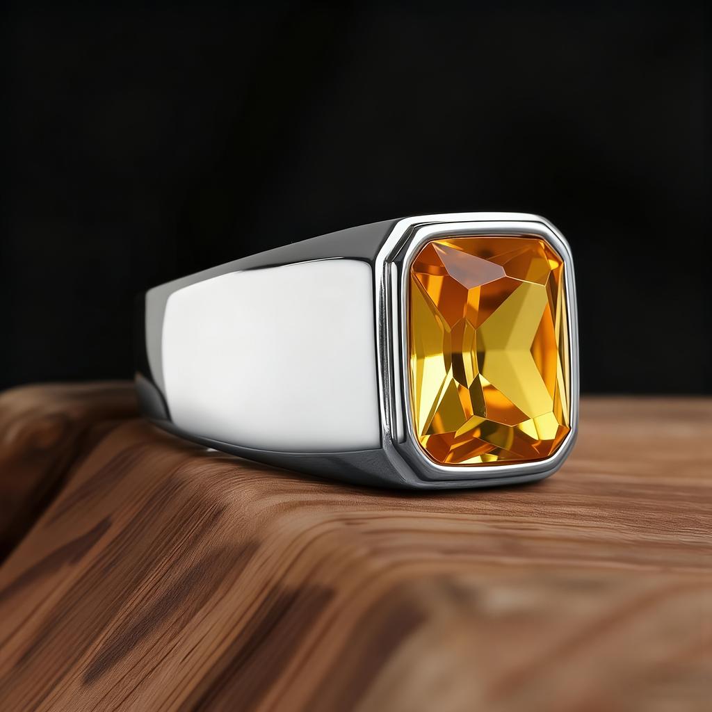 R3381 Men's High Quality 316LStainless Steel Multiple Gemstone Styles Onyx Rings