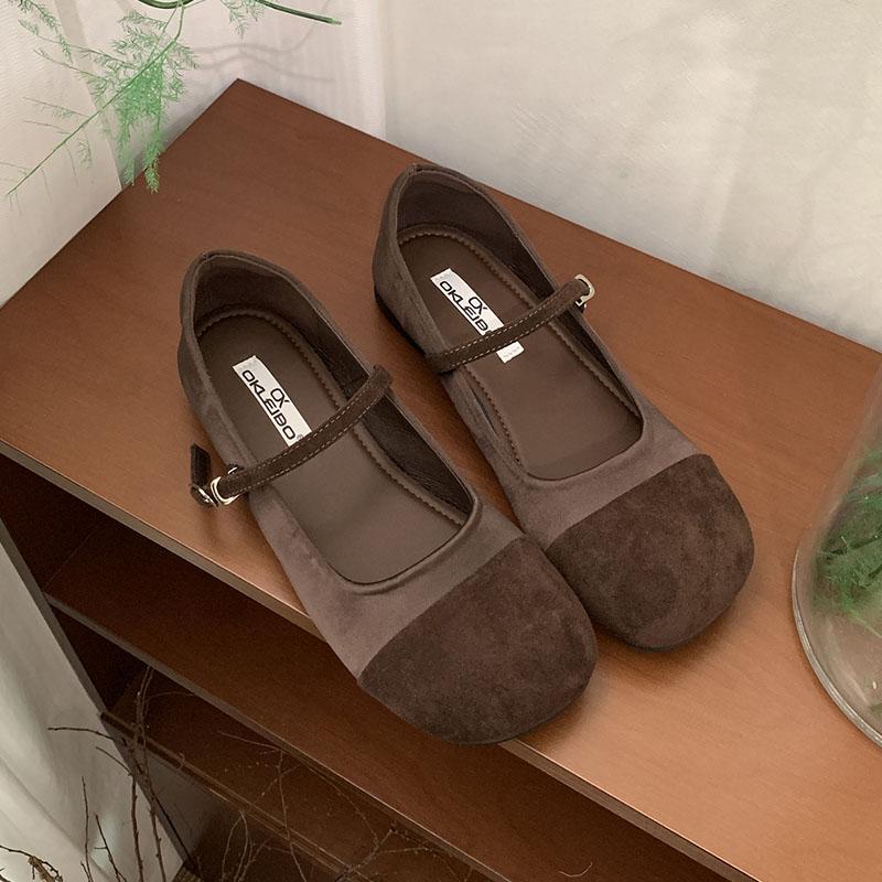 Fashion Female Shallow Footwear Round Toe Women Ballet Flats Shoes Casual Soft Fashion Buckle Strap Ladies Mary Janes Flats Shoes