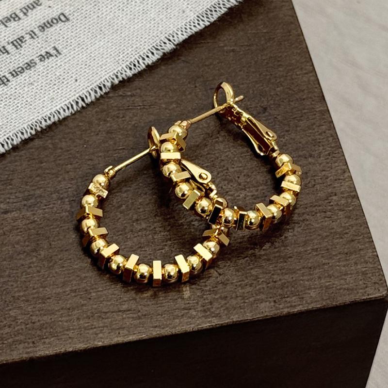 PONYKISS Стерлинговое серебро Минималистичные Геометрические Кольца-серьги с бусинами для женщин Модные Тонкие Легкие Роскошные Аксессуары