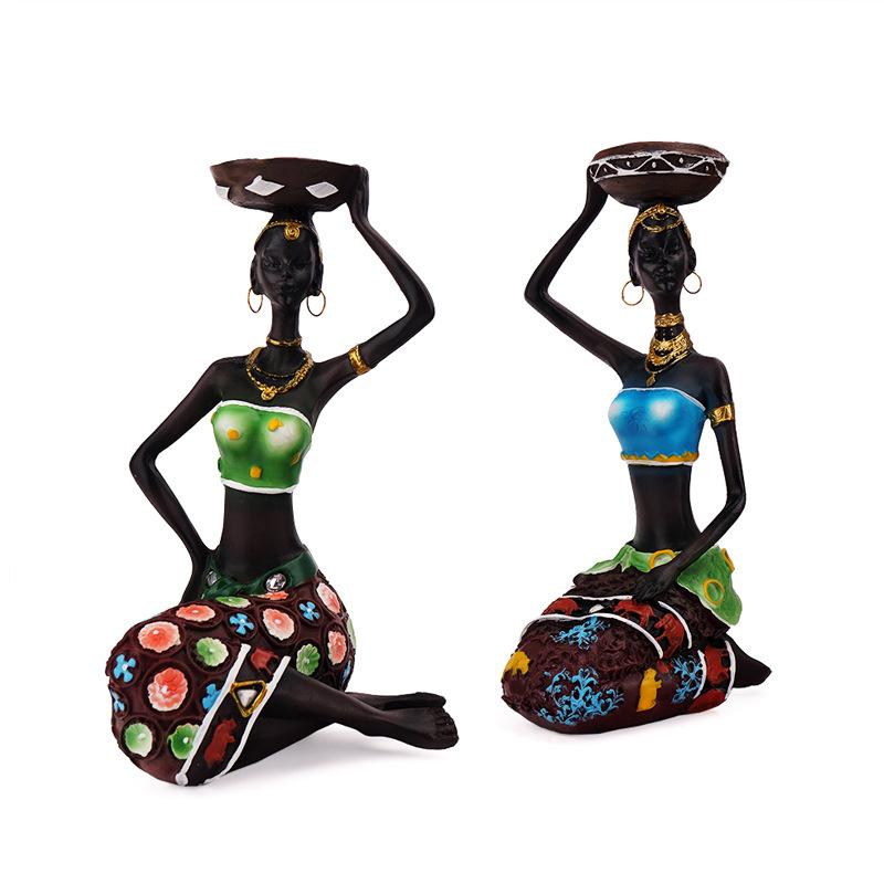 Nordic Good Premium Candlestick Ornaments Unique Resin Black Candlestick Ins Home Entrance Decoration Durable Durable