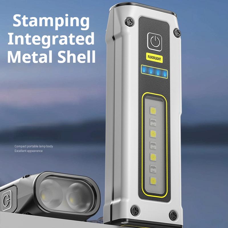 Strong Light Mini Portable Flashlight with 7 Modes Emergency Flashlight for Night Work Vehicle Inspection. Used for Patrolling, Hiking, Fishing