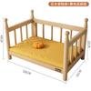 Cuccia in Legno Nordico con Sponde Rialzate Letto Principessa per Animali Domestici Rialzata Resistente all'Umidità Casetta per Gatti Materasso Rimovibile Lavabile