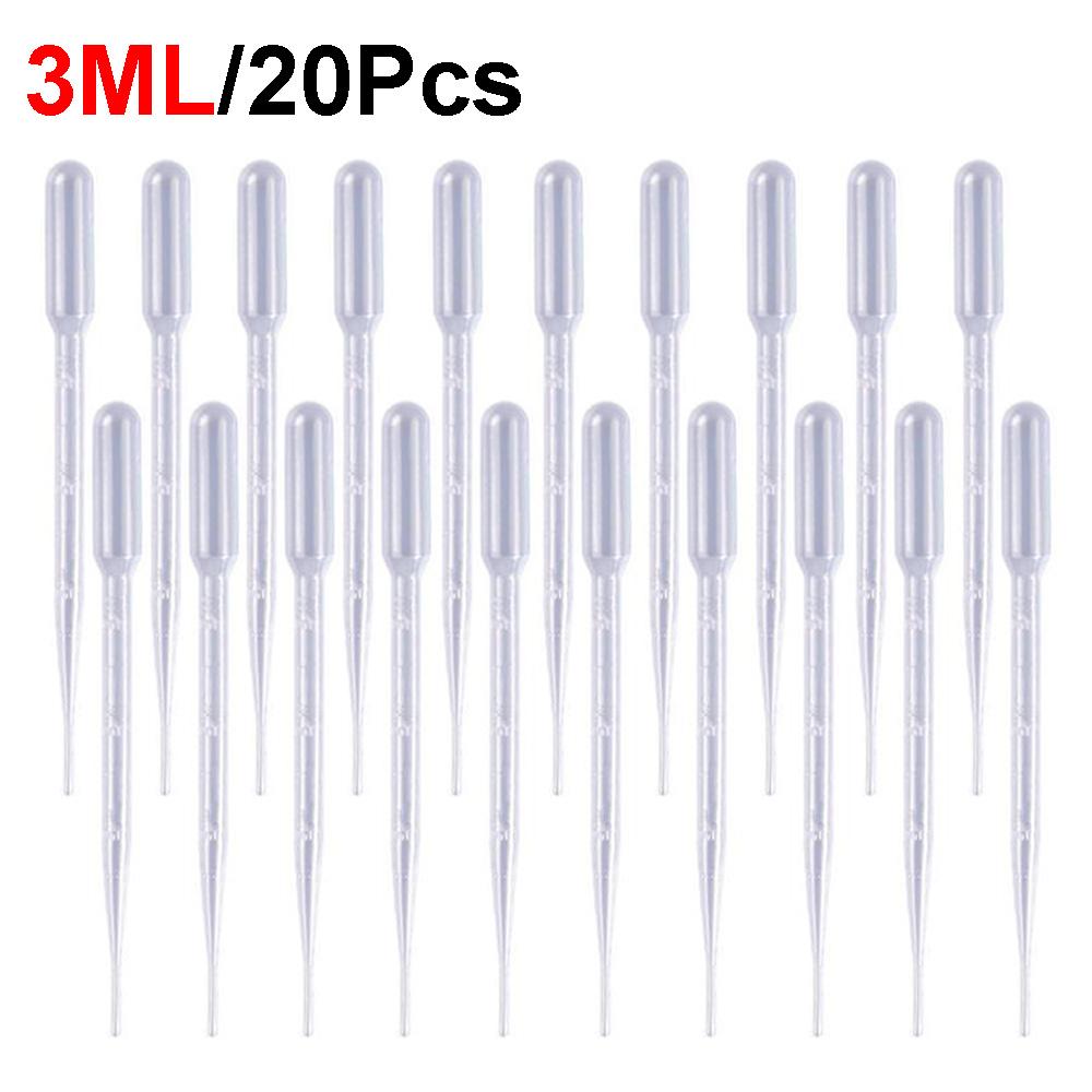 20-60 Stück 1/2/3 ml Transparente Pipetten Tropfer Einweg Sicherer Kunststoff Transferpipette Skalenpipette Kleine Laborbedarf