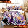Anime Genshin Impact Keqing Girl Bedding Set Printed With Pillowcase Bed Duvet Cover Soft Single Double Queen Super King Size