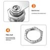 Zinc Alloy Cam Lock With Waterproof Cover Cabinet Drawer Mailbox Latch Lock With 2 Keys For Furniture