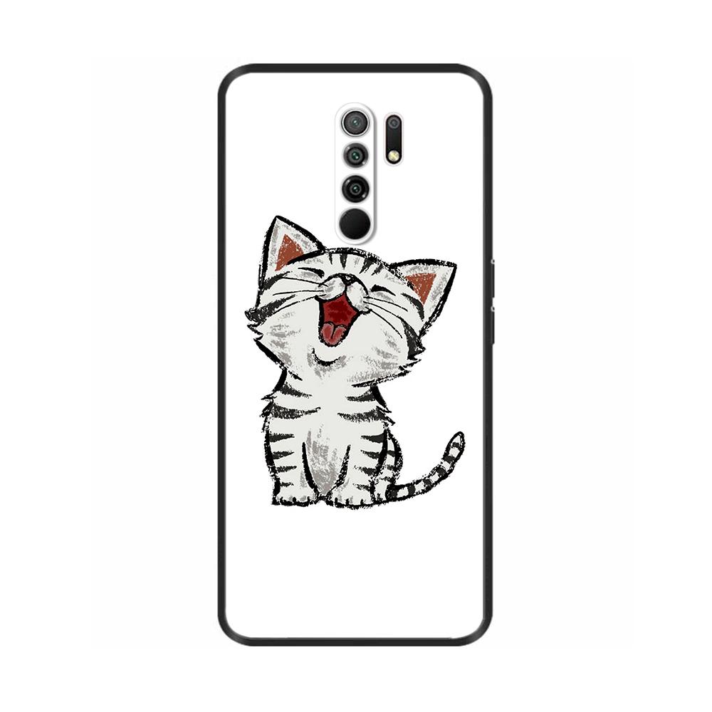 Silicon Case for Xiaomi Redmi 9 Redmi9 Case Back Cover Coque Funda Shell Soft Black TPU Cute Cartoon Phone Bag Bumper Protective
