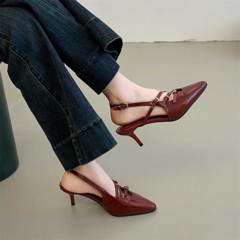 Fashion 2025 Ladies Shoes Buckle Strap Women's High Heels Fashion Belt Buckle Office and Career Hot Sale Best Seller Closed Toe Sandals