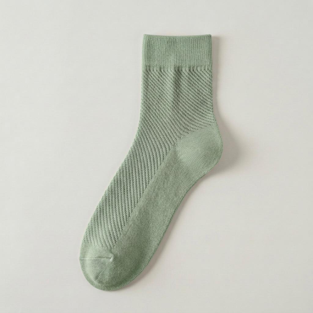 

Men s Seamless Mid-Calf Pure Cotton Socks - Anti-Odor, Breathable, Sweat-Absorbing, Thin & Comfortable for Summer. One Size