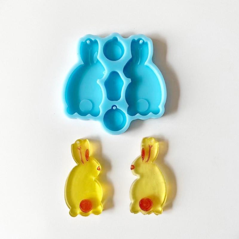 Shiny Cats Fish Rabbit Earrings Mould Silicone Epoxy Resin Molds DIY Earrings Jewelry Making Keychain Jewelry Tools