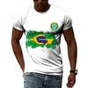 Brazilská vlajka 3D tisk triček letní pánské a dámské krátké rukávy ležérní trička módní streetwear Harajuku tričko dětské topy oblečení