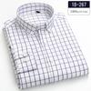 New In Shirt 100%cotton Long-sleeve Shirts for Men Slim Fit Plain Shirt Thin Plaid Striped Tops Fashion Elegants Office Clothes