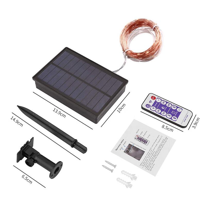 Remote Control Solar LED Outdoor String Lights