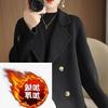 2024 Women's Plush Wool Coat: Short, Cozy, Loose Fit with Suit Collar for Autumn/Winter.