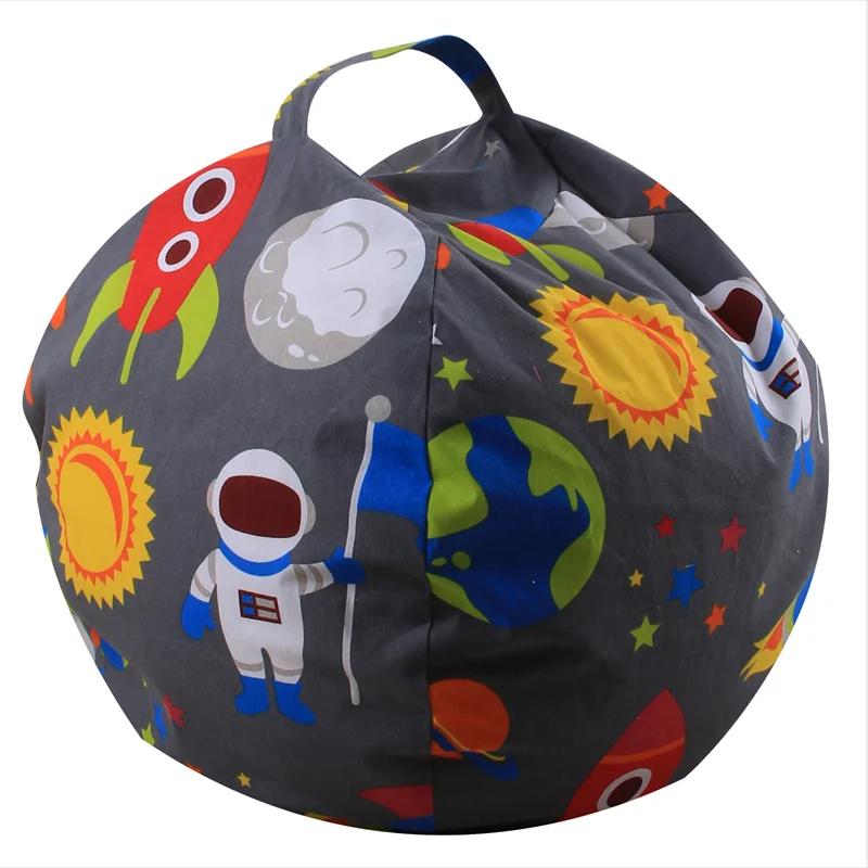 Children's Stuffed Animal Holding Bean Bag Chair Set For Finishing Children's Plush Toys Large Quality Canvas Toy Storage Bag
