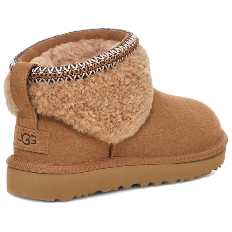 UGG Classic Ultra Mini Maxi Curly Boot Chestnut Women's Sneakers 1158263-CHE